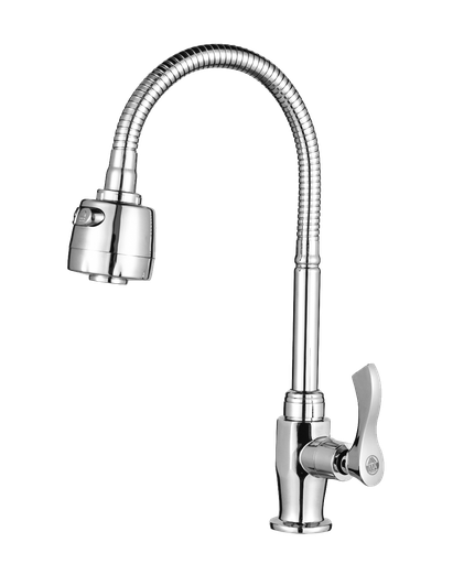 [MET-409] MET-409 Grifería Flexible Agua Fria con doble función para fregadero Cromada